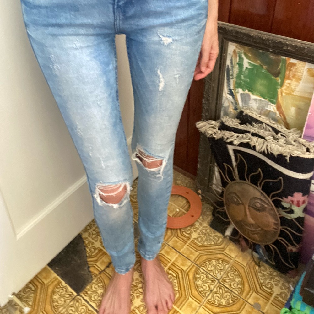 ZARA Ripped Skinny Jeans, 4